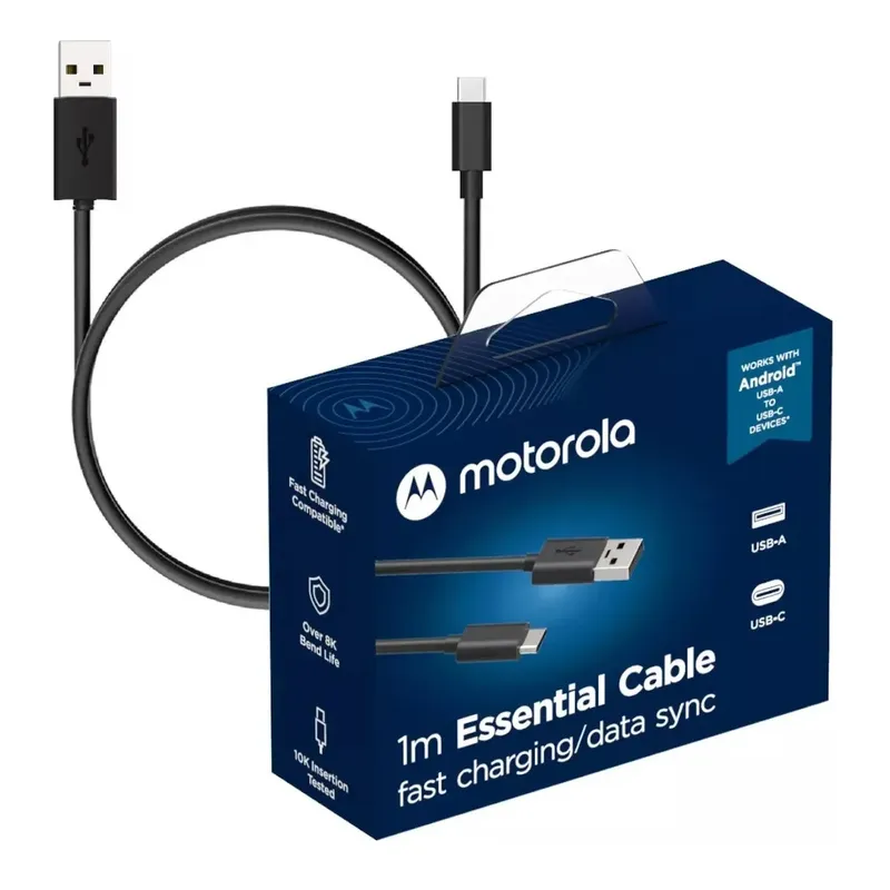 MOTOROLA - Cable Motorola Essential USB A a Tipo-C 1 Metro Original