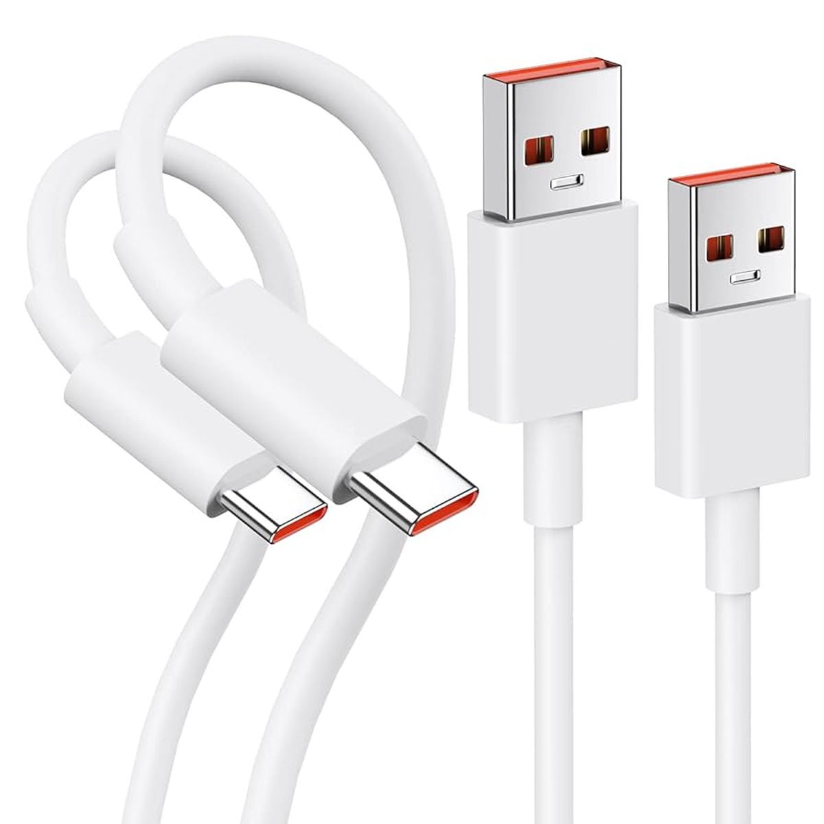 GENERICO - X2 Cable 6A Carga Rápida Compatible con 33w 67 120W Blanco