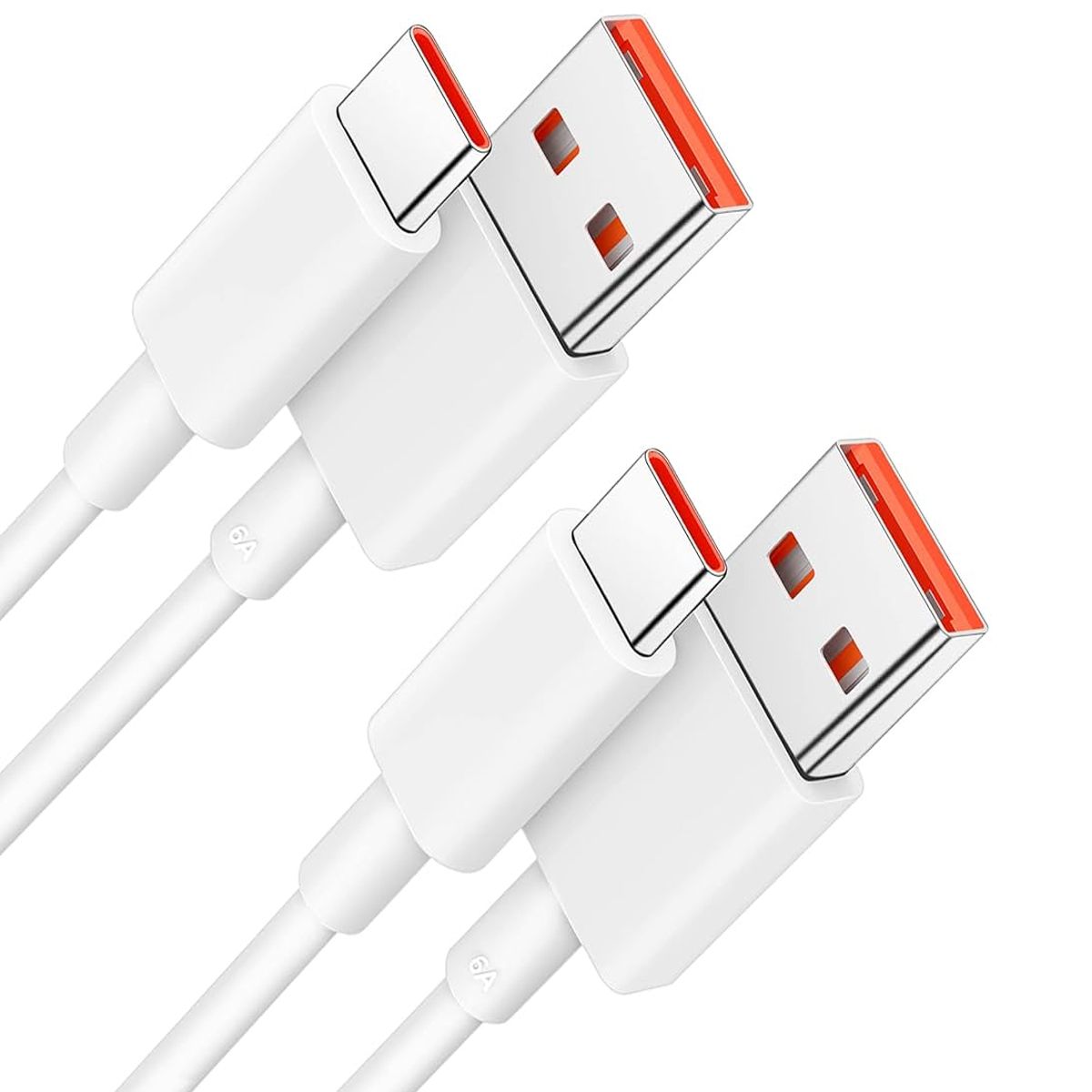 GENERICO - X2 Cable 6A Carga Rápida Compatible con 33w 67 120W Blanco