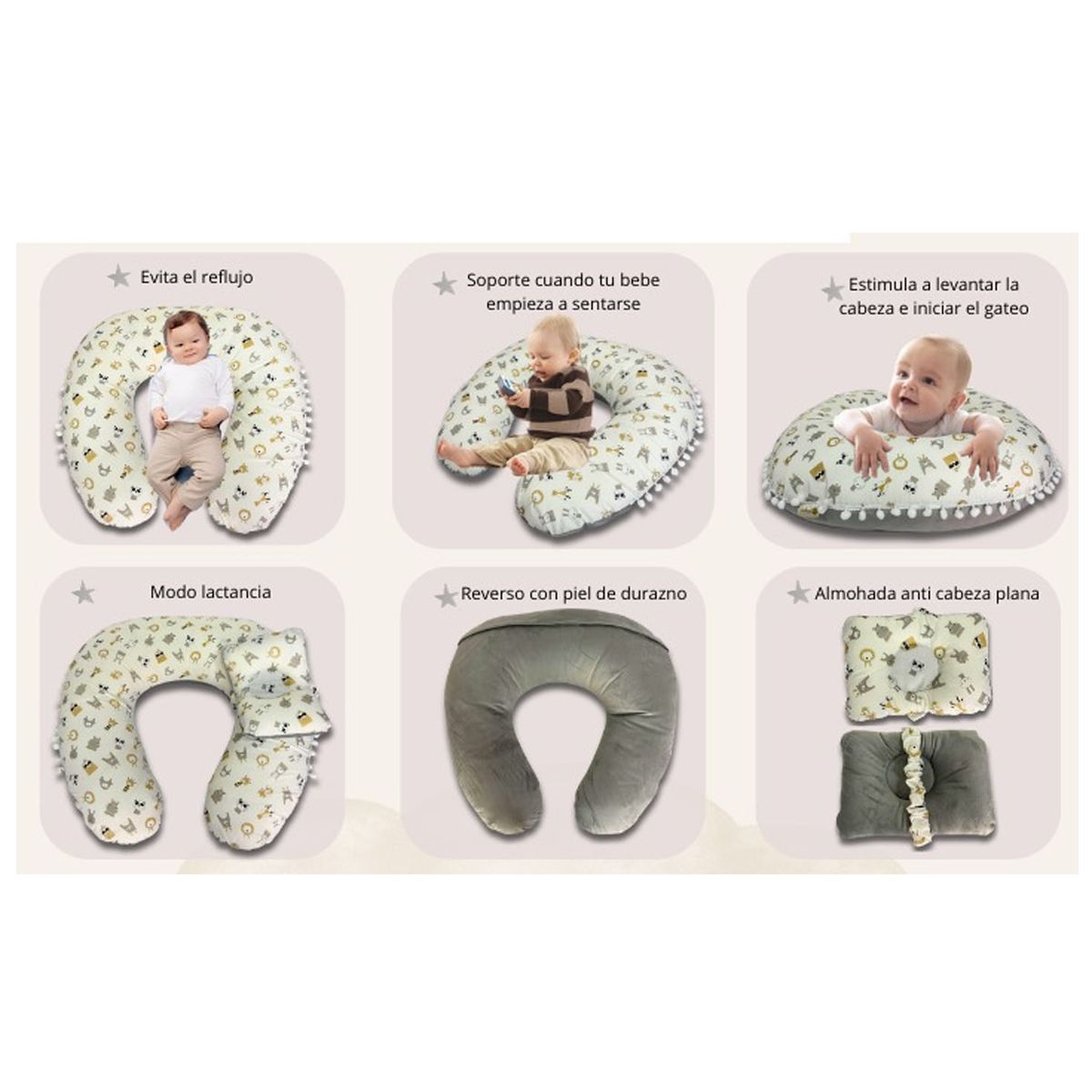 GENERICO - Almohada de Lactancia Gris