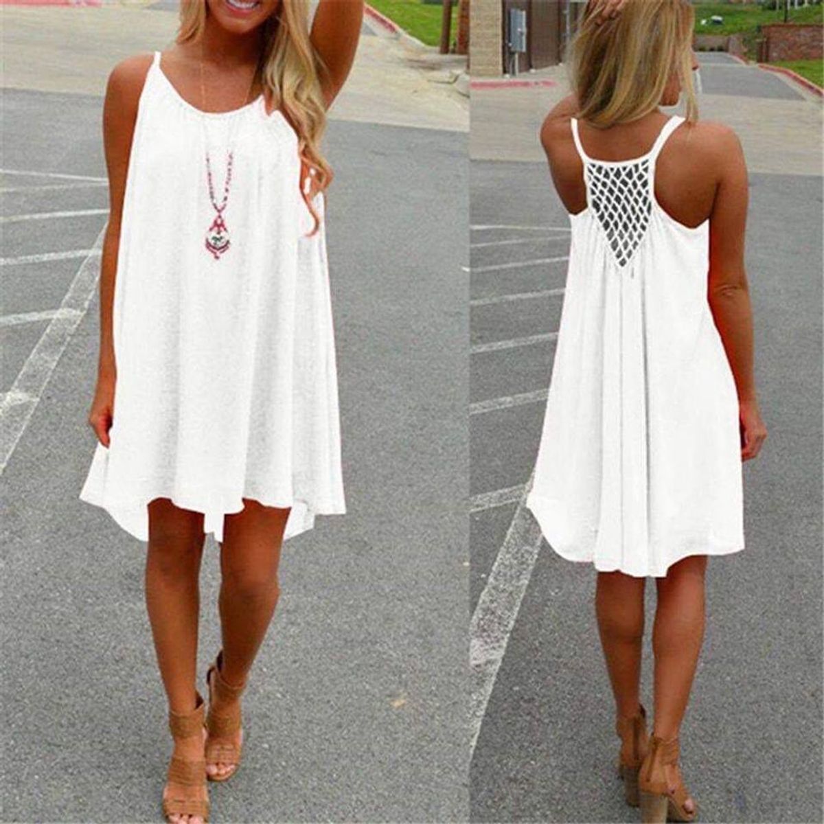 KAST PE - Salida de Playa tipo vestido Molly Blanco - Talla ML