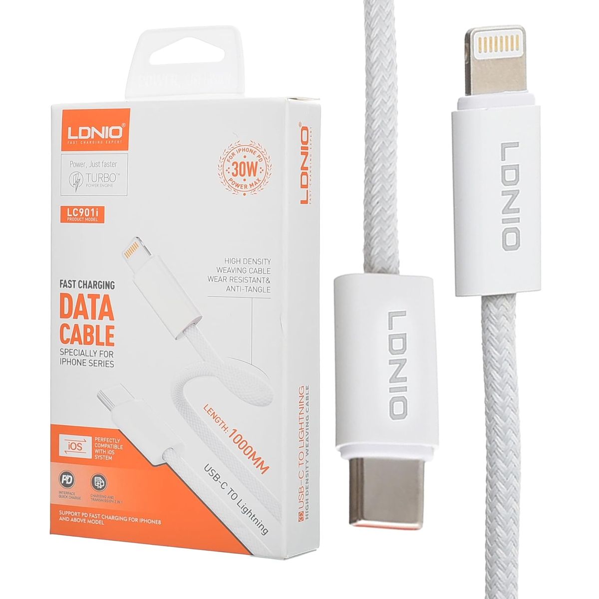 LDNIO - Cable LDNIO LC901i Tipo-C a Lightning de 30W 1 Metros