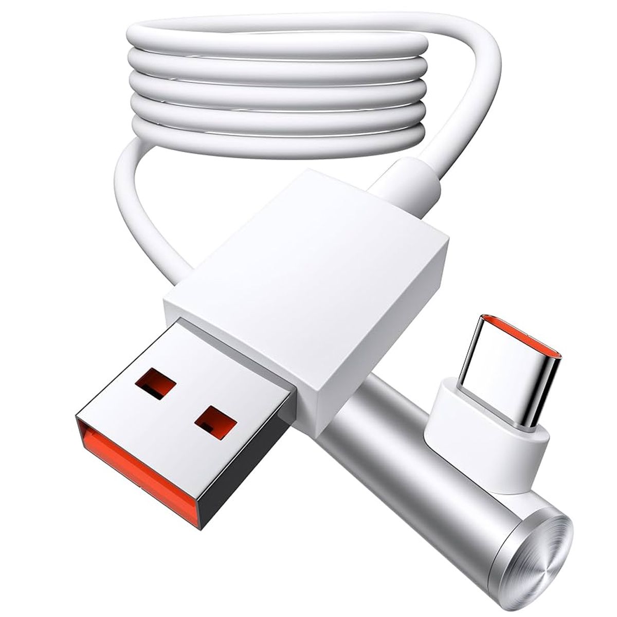 XIAOMI - Cable Xiaomi Tipo C 90° Carga Rápida 6a 33w 67W 120w 180cm Blanco