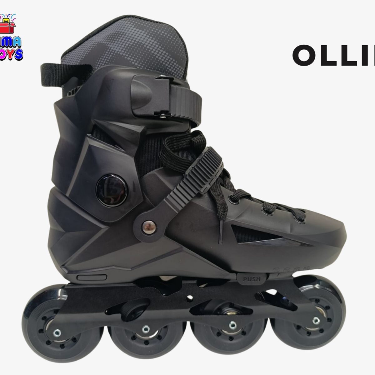 OLLIE - PATINES EN LINEA OLLIE BOTA DURA NEGRO M 32-35
