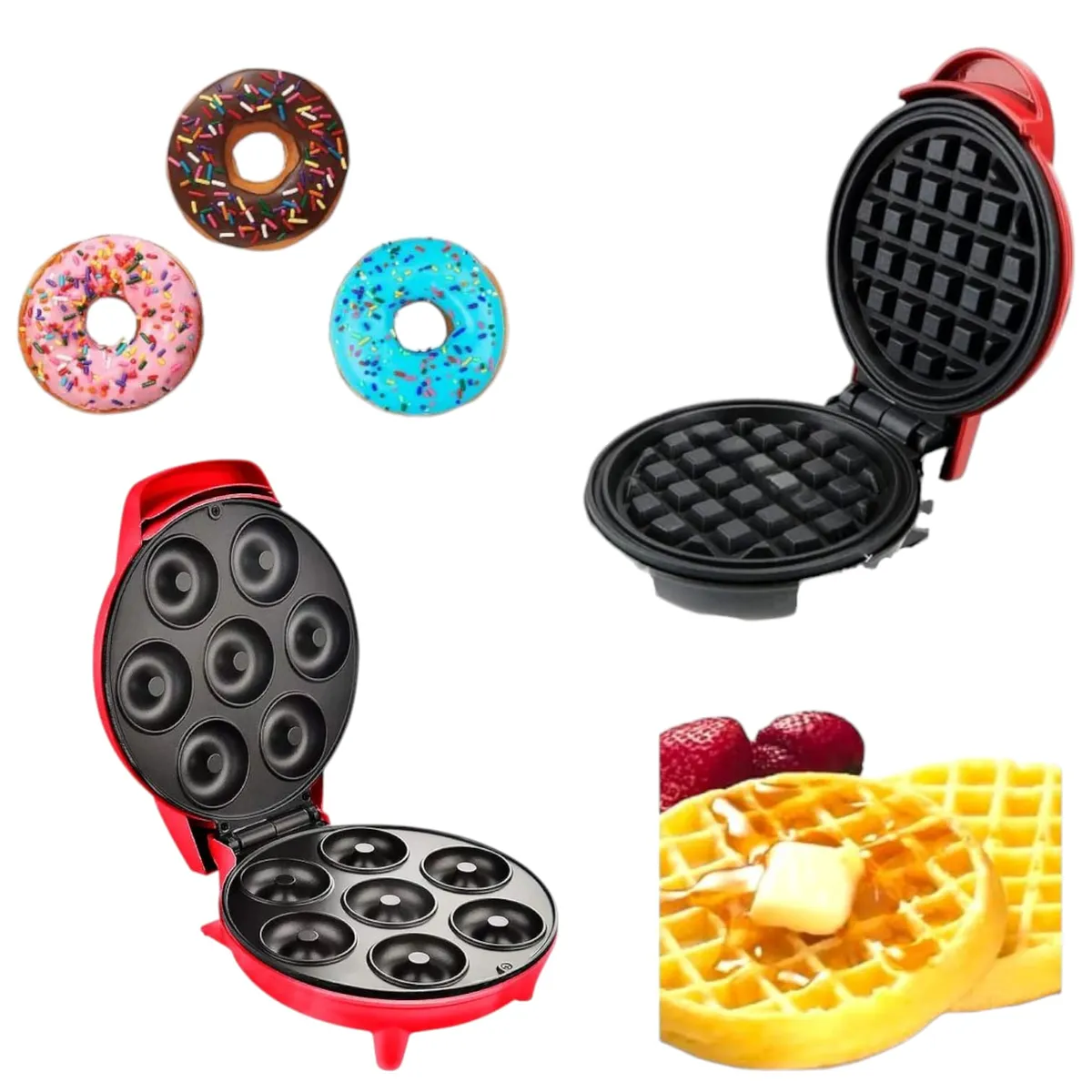 OEM - Combo 2en1 Mini Waflera + Mini Dona AZAR