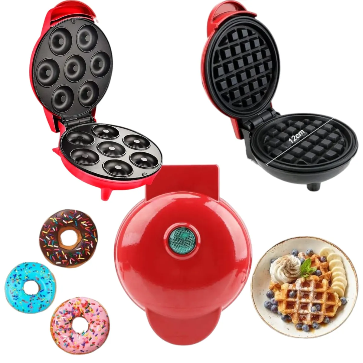 OEM - Combo 2en1 Mini Waflera + Mini Dona AZAR