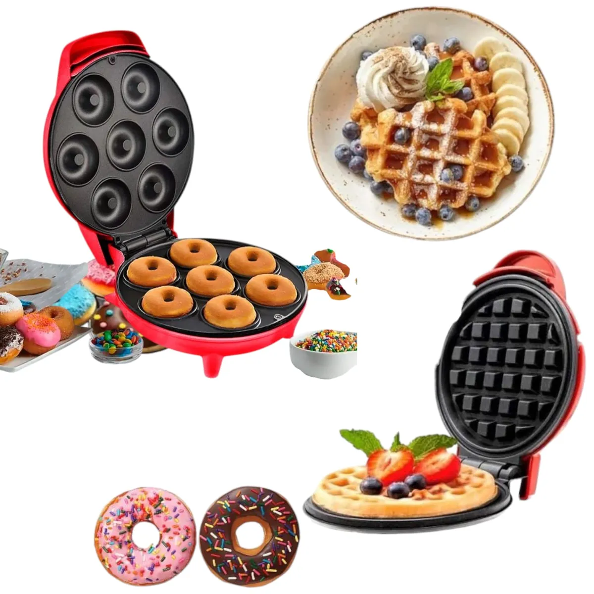 OEM - Combo 2en1 Mini Waflera + Mini Dona AZAR