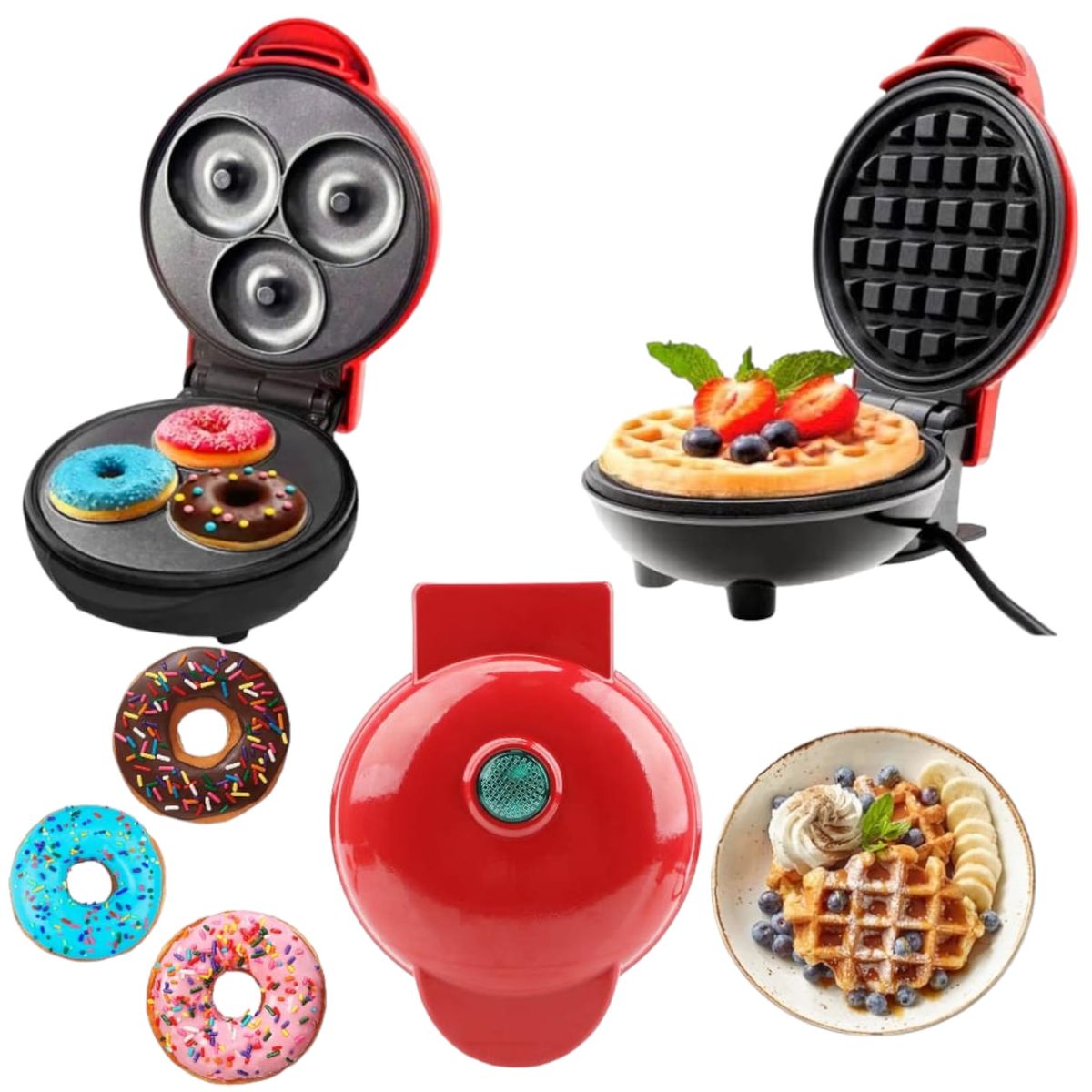 OEM - Combo 2en1 Mini Waflera + Mini Dona Azar