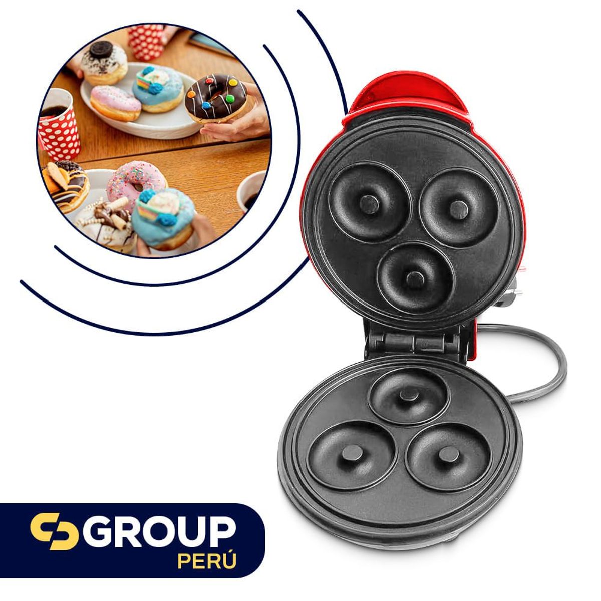 OEM - Mini Máquina para Donitas Eléctrica Antiadherente 3 donas