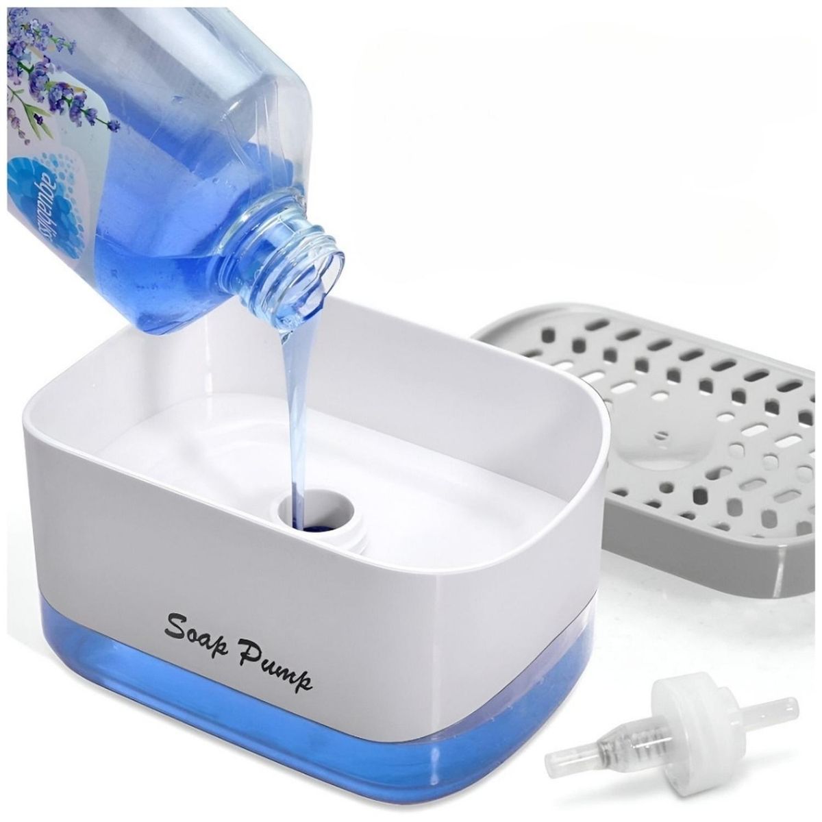 MINARI - Dispensador de Lavavajillas Jabón Líquido con Esponja DL1