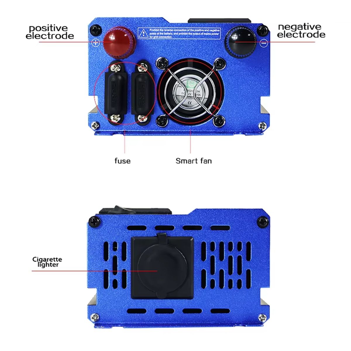 SANTOFA ELECTRONICS - Inversor de corriente 12V/24V a 220V 500W  Para auto casa y camping