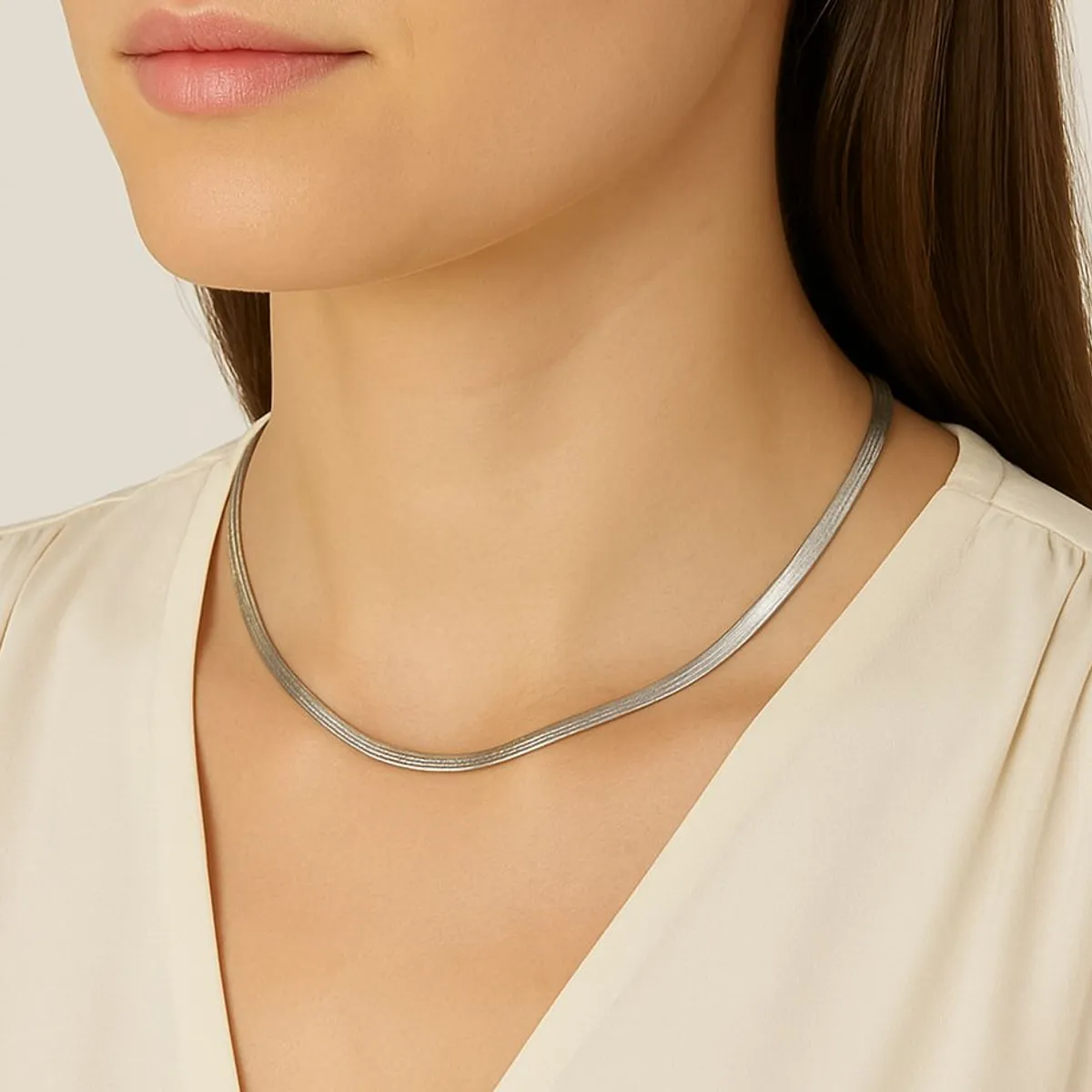 JOYERIA D'PILMER - GARGANTILLA DE PLATA PLANCHADA