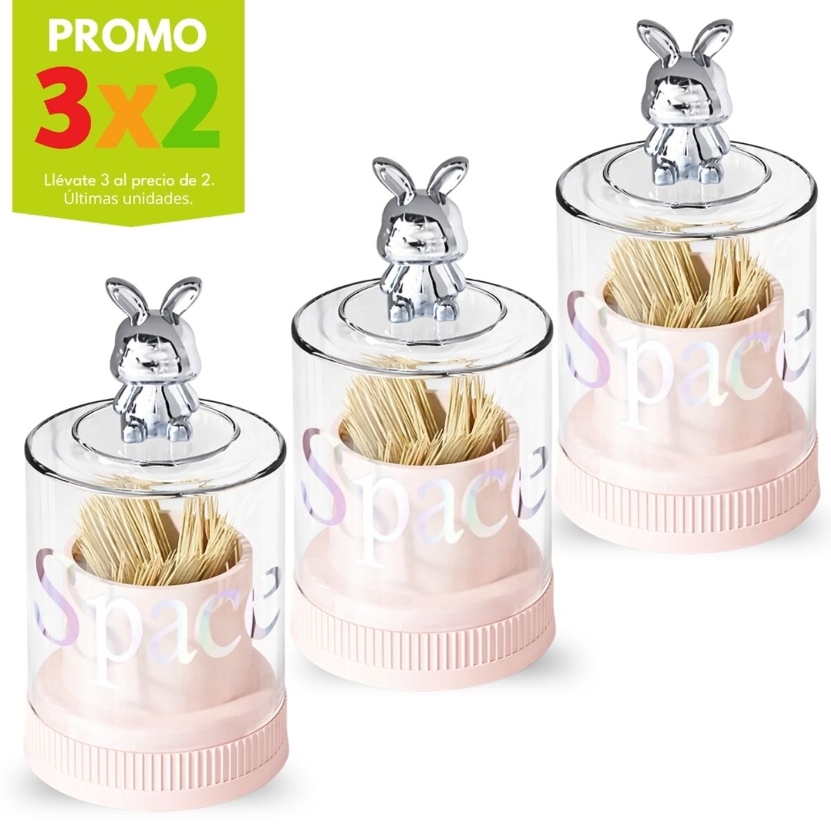 MINARI - Promo 3x2 Organizador Palillo Dental Mondadientes Hisopos RS OP91