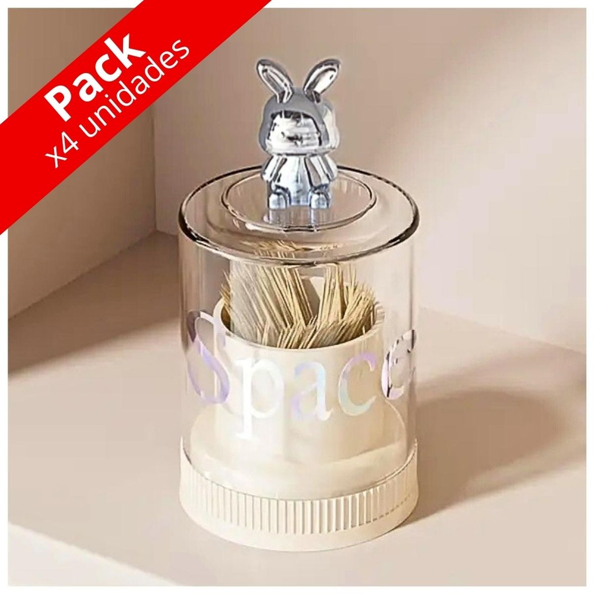 MINARI - Pack x4 Organizador Palillo Dental Mondadientes Hisopos BG OP91