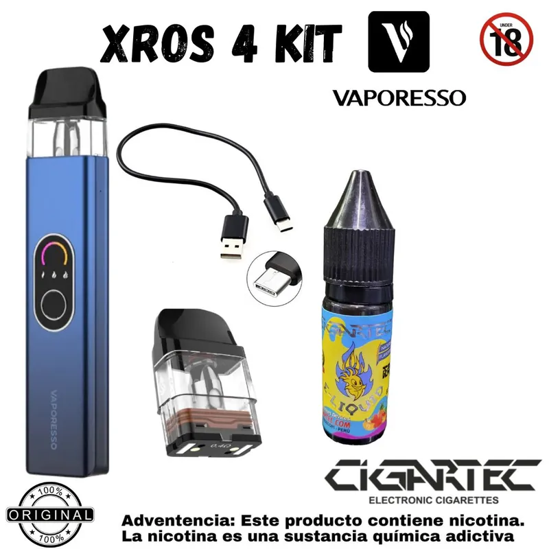 VAPORESSO - VAPER VAPORESSO XROS 4 KIT MAS LIQUIDO