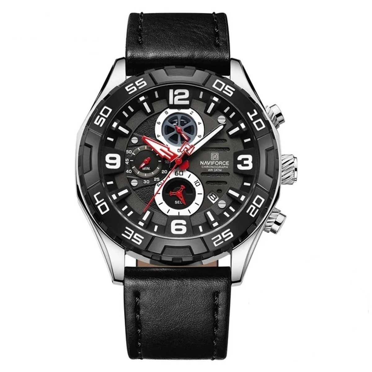 NAVIFORCE - Reloj Naviforce NF8043 Analogo Correa Cuero para Caballero  BLACK