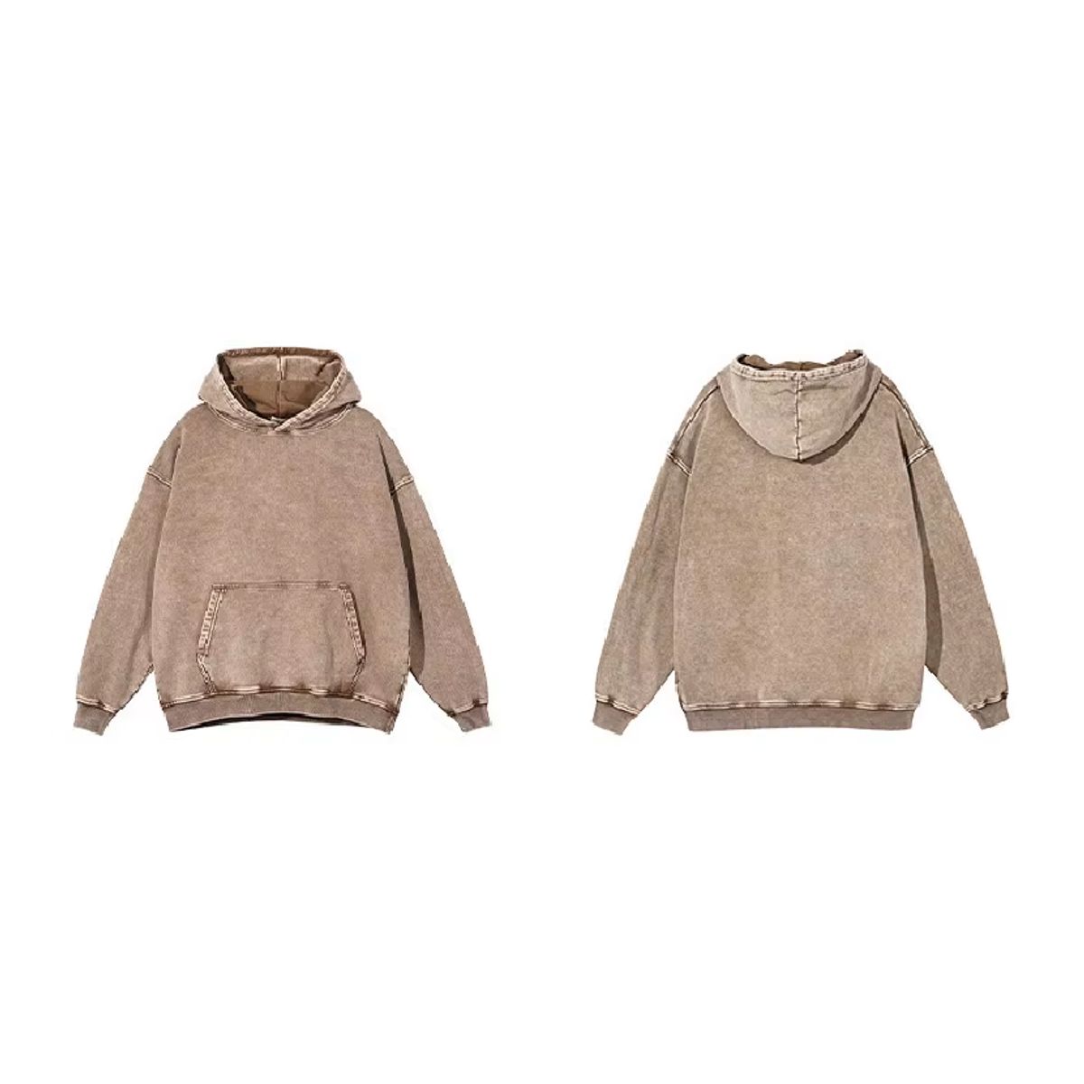 PEACE AND LOVE - Polera Unisex Oversize Acid Wash Despintada Beige Peace And Love