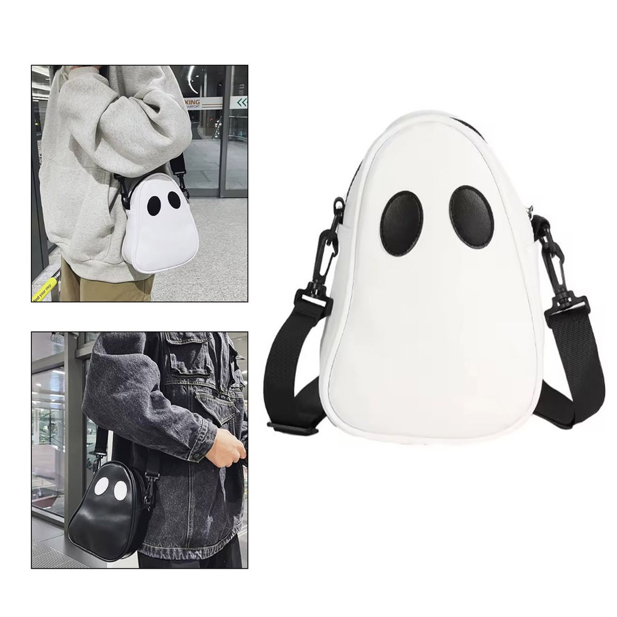 GENERICO - Morral bolso fantasma blanco diseño hombre y mujer unisex