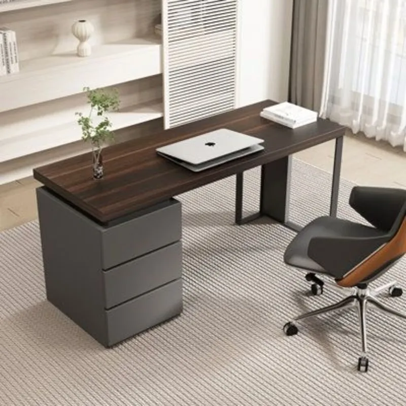 TU MESITA - Escritorio Moderno Patricio 3 Cajones Color FumePlomo TU MESITA