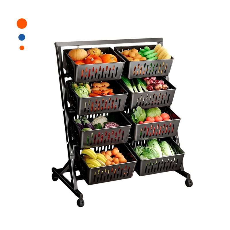 GENERICO - Pack2 Estante Multiusos para Almacenar Alimentos en Negro