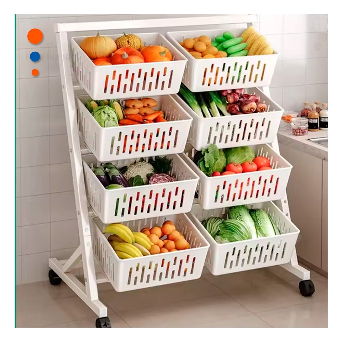 GENERICO - Pack2 Organizador para Frutas en Blanco Y+Papel de Regalo