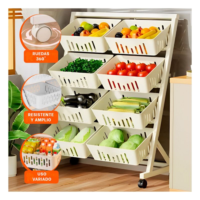 GENERICO - Pack2 Organizador 8 Bandejas en Blanco Y+Regalo Stickers