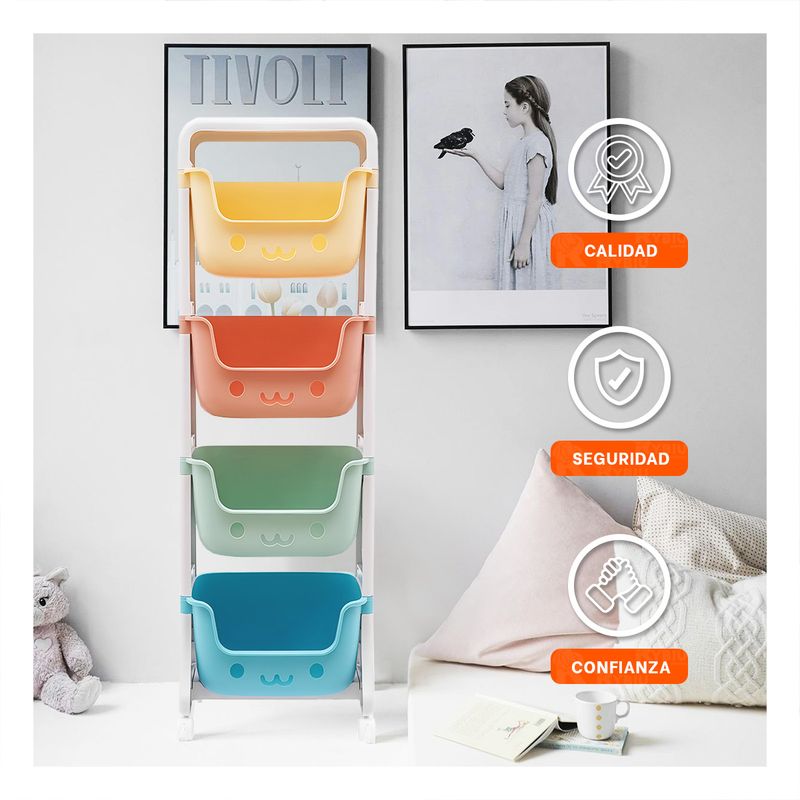 GENERICO - Estante Ligero Kids en 4 N Multicolor Y+Ligas de Regalo