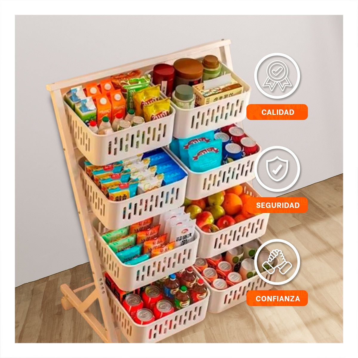 GENERICO - Carrito Portatil para Aperitivos en Blanco Y+Ligas de Regalo