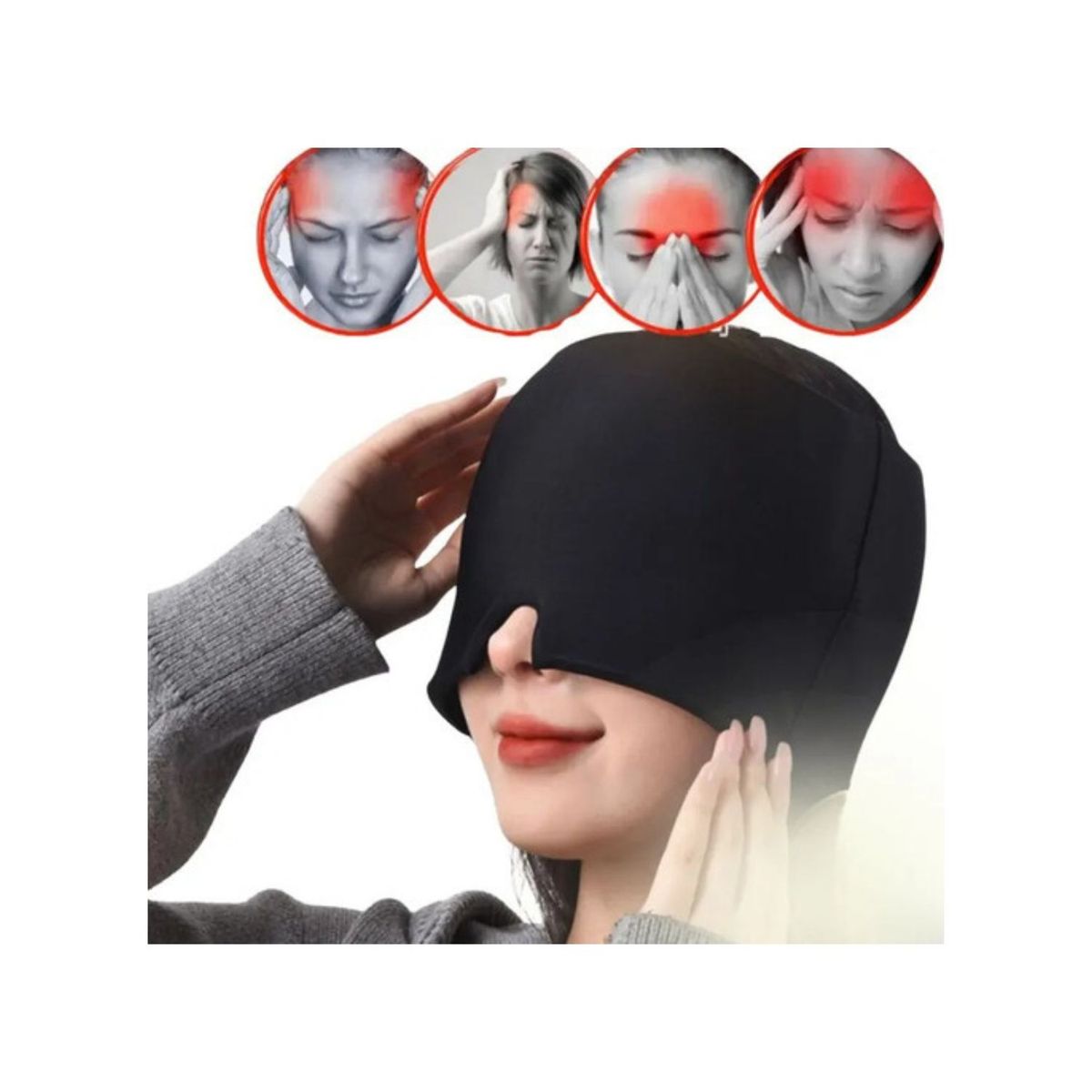 OEM - PACK Masajeador  Recargable Para Cabeza + Mascara En Gel Para Migraña