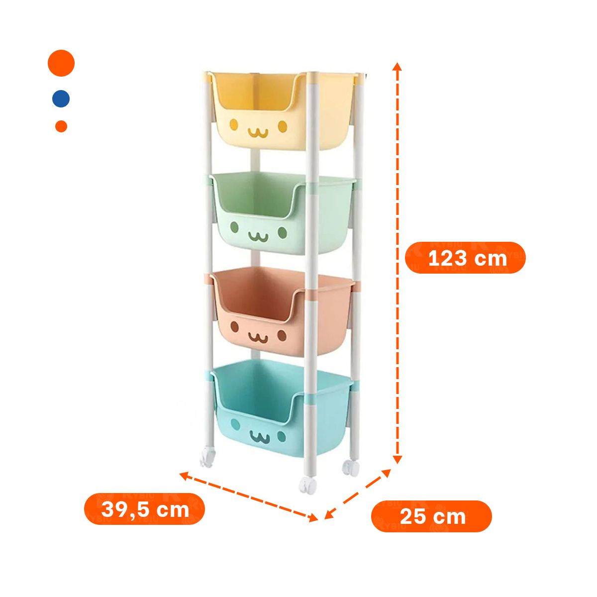 GENERICO - Pack4 Juguetero Kids en 4 N Multicolor Y+Regalo Stickers