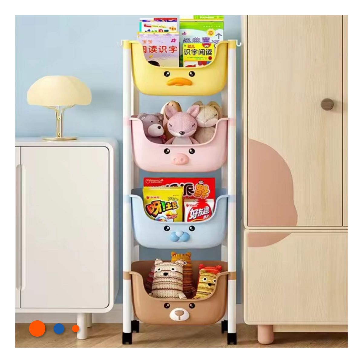 GENERICO - Organizador Practico 4 N de Personajes Y+Regalo Stickers