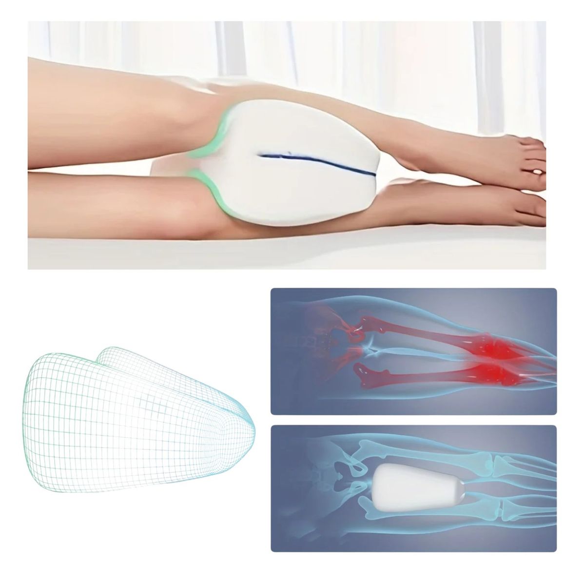 OEM - PACK Almohada Ortopédica Para Piernas + Almohada Viscoelastica De Gel