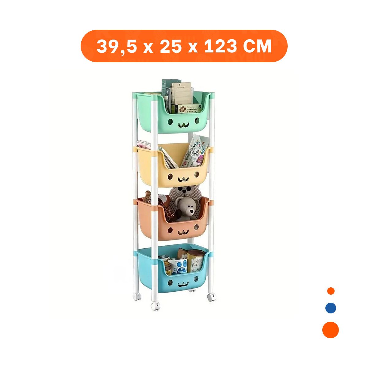 GENERICO - Pack4 Repisa de Niños 4 N Multicolor Y+Papel de Regalo