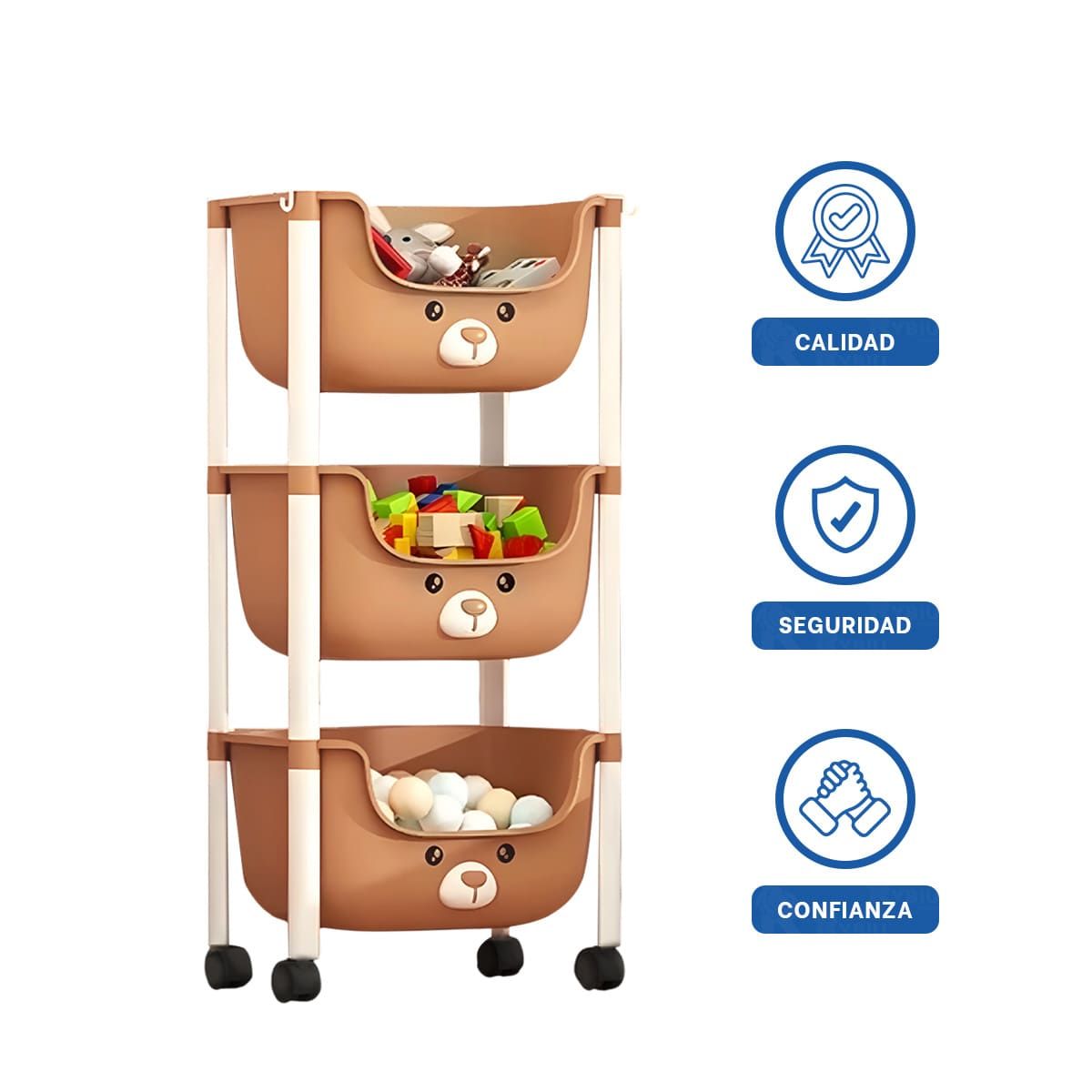 GENERICO - Pack2 Organizador Moderno de Ositos Marron Y+Papel de Regalo