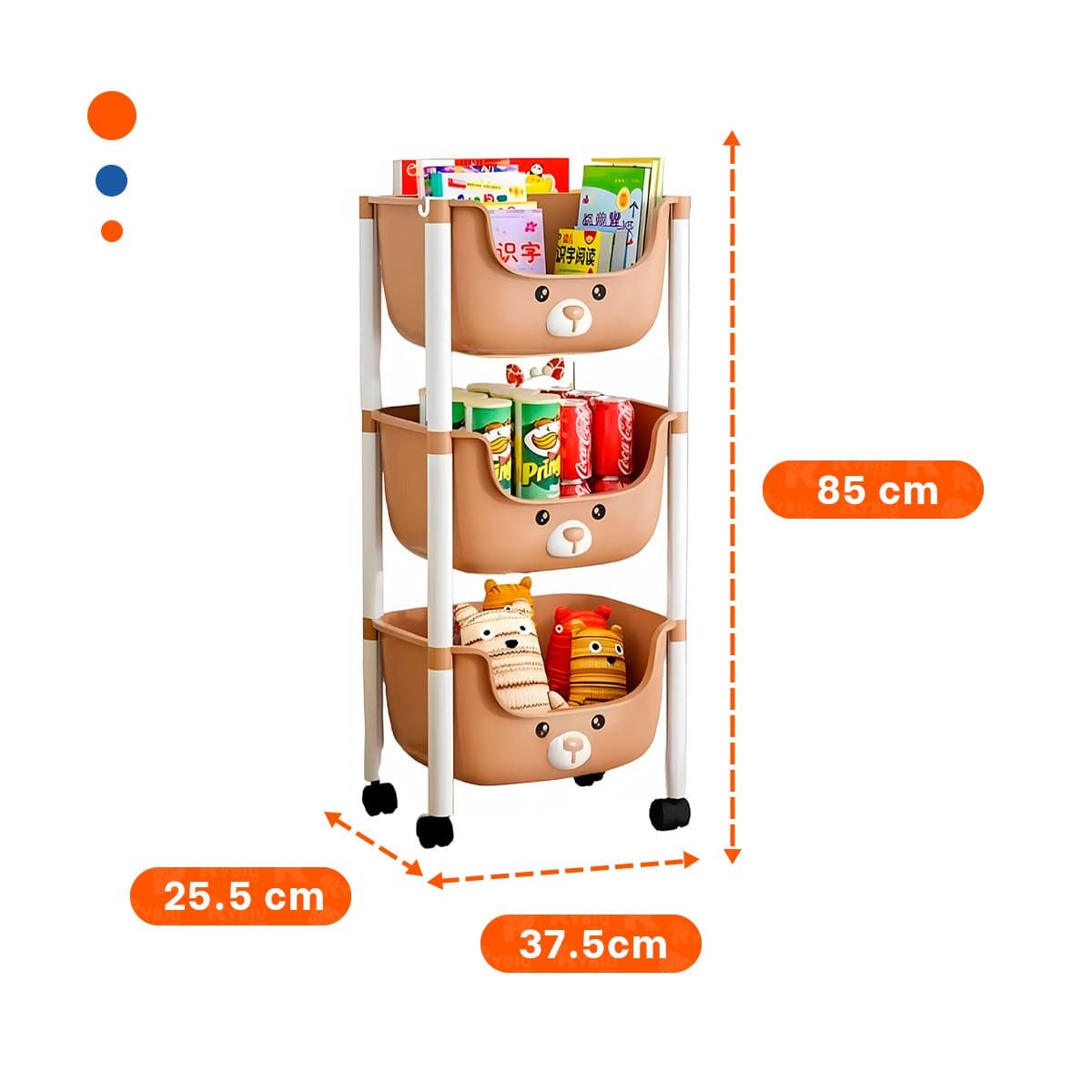 GENERICO - Pack2 Organizador Moderno de Ositos Marron Y+Papel de Regalo