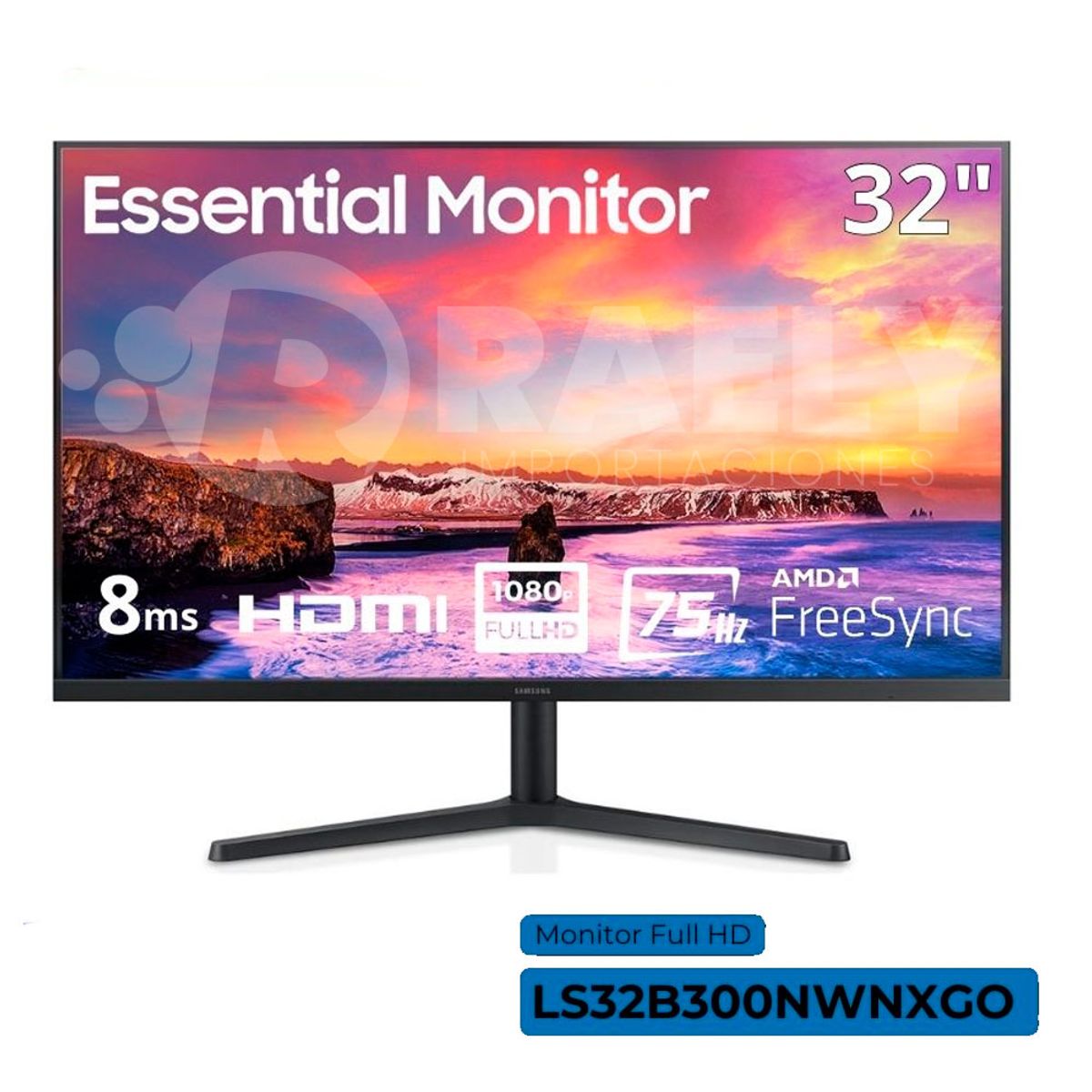 SAMSUNG - MONITOR SAMSUNG LS32B300NWNXGO, Essential, 32" VA,PLANO  FHD FreeSync