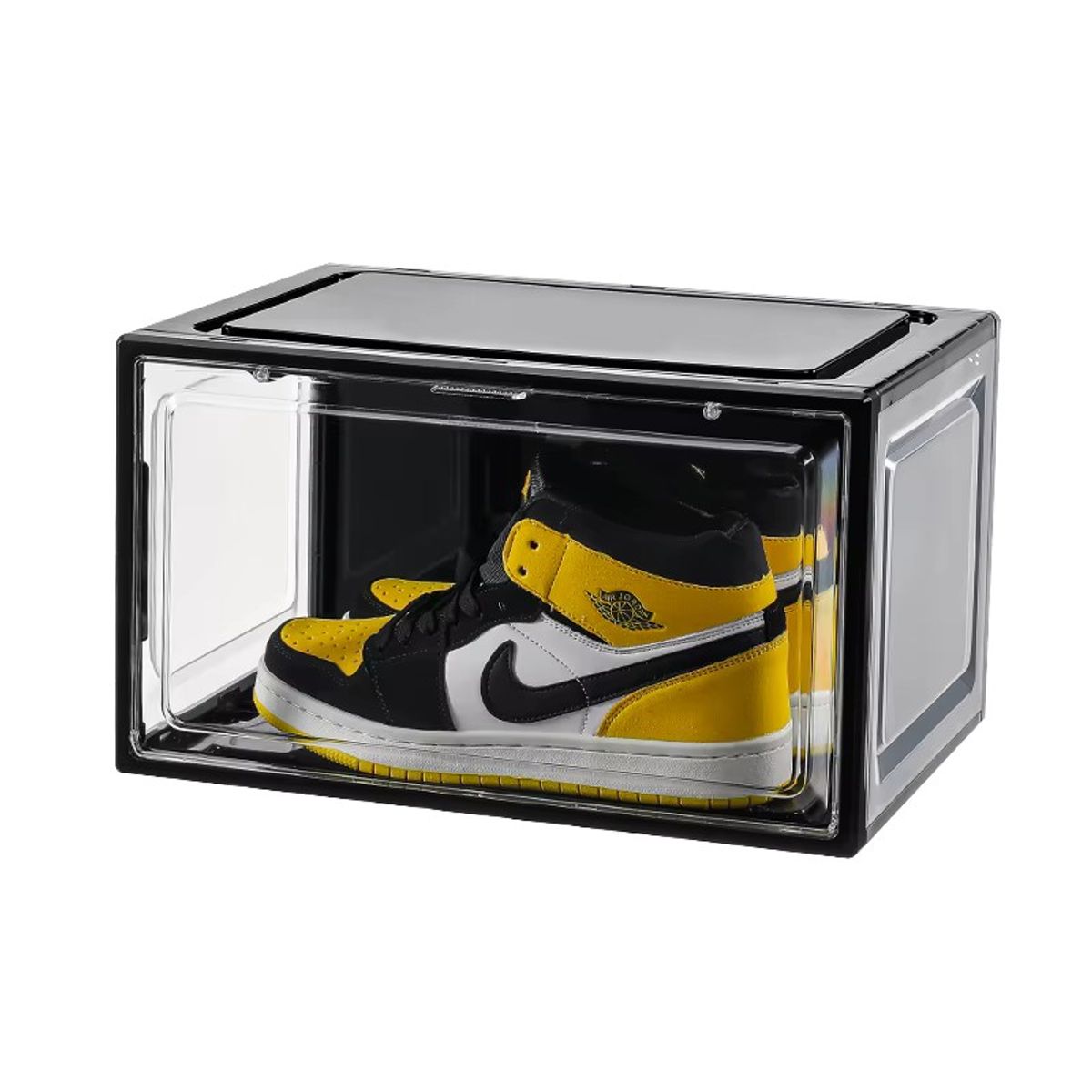 GENERICO - Caja Organizador De Zapatillas Con Tapa Transparente Premium - Negro