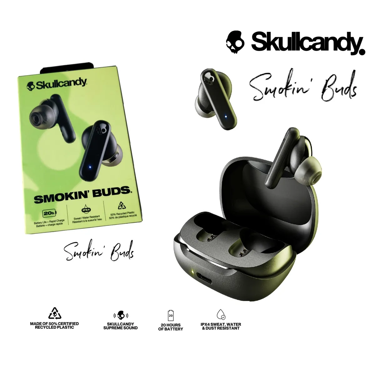 SKULLCANDY - Skullcandy Smokin Buds Audifonos Bluetooth TWS Black -No Dime Jib True