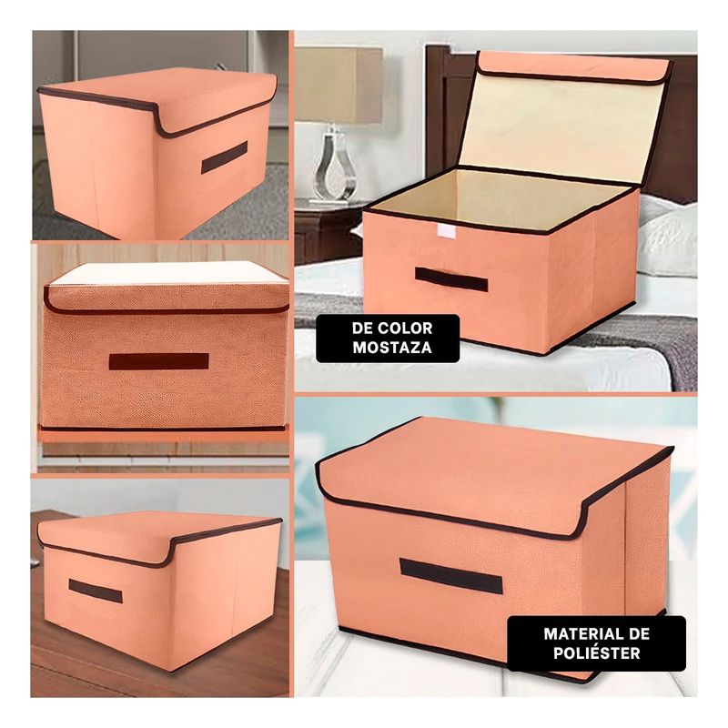 GENERICO - Pack4 Caja Versatil y Novedosa en Mostaza Y+Regalo Stickers