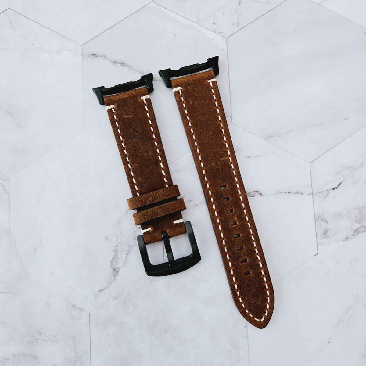 GENERICO - Correa Cuero para SAMSUNG WATCH 8 - 8 CLASSIC - Marron