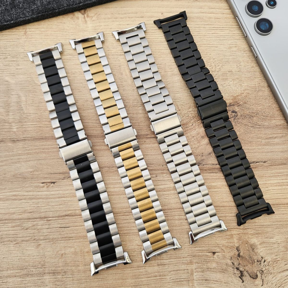 GENERICO - Correa Acero Eslabones para SAMSUNG WATCH 8 - 8 CLASSIC - Negro