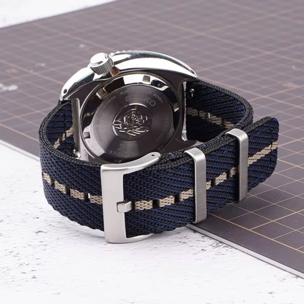 GENERICO - Correa Nylon Premium para SAMSUNG WATCH 5 - 5 PRO - Azul Beige