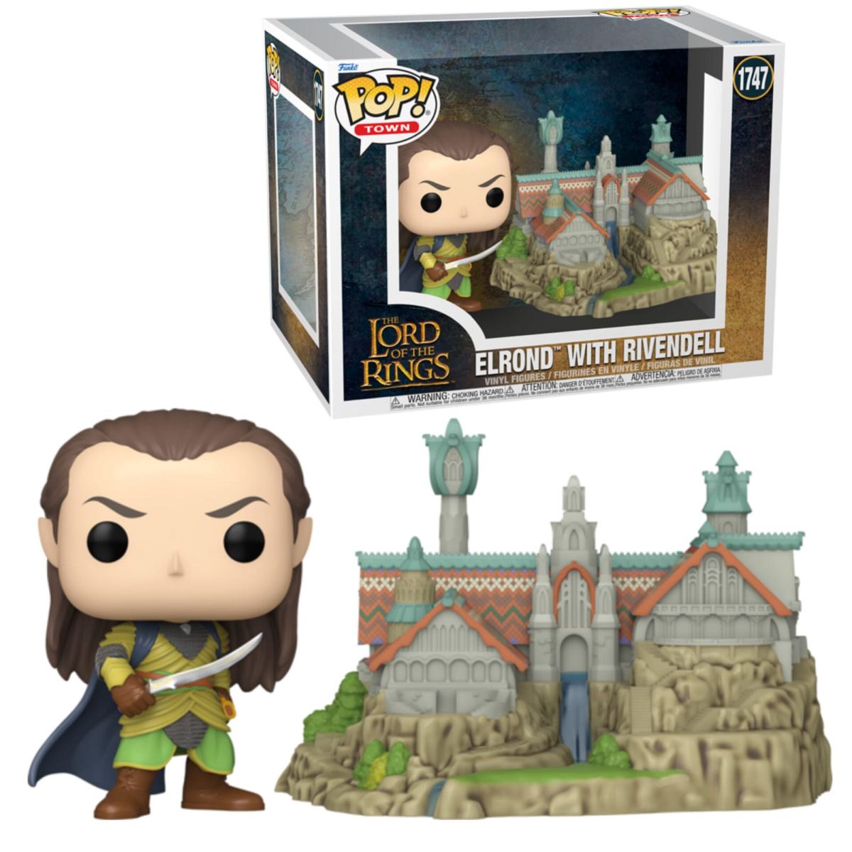 FUNKO - POP TOWN ELROND WITH RIVENDELL SEÑOR DE LOS ANILLOS LORD OF THE RINGS 1747