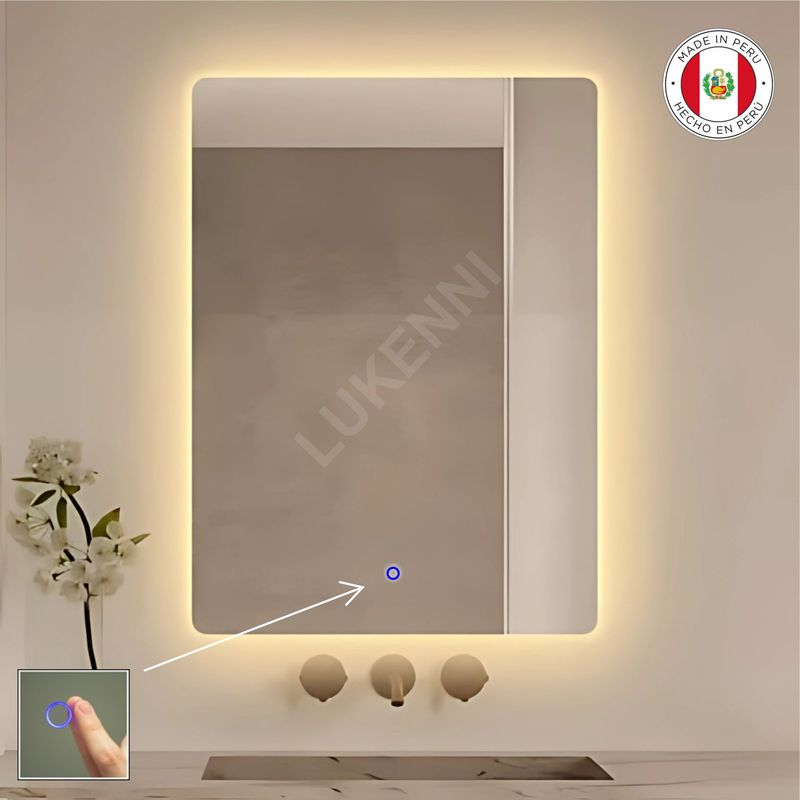 OEM - Espejo LED Tactil 50x70 cm BERRY Luz calida