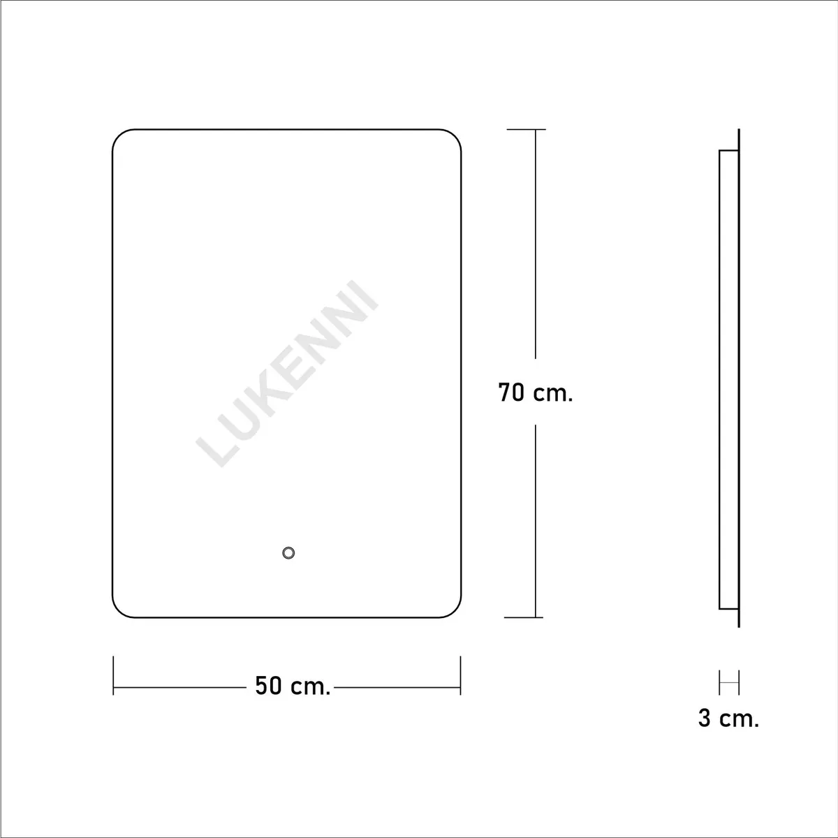 OEM - Espejo LED Tactil 50x70 cm BERRY Luz calida