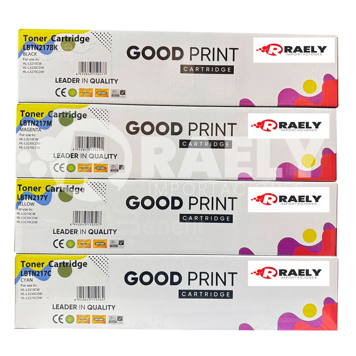 GENERICO - KIT TONER GENERICO TN-217 4 COLORES PARA  BROTHER  TN217