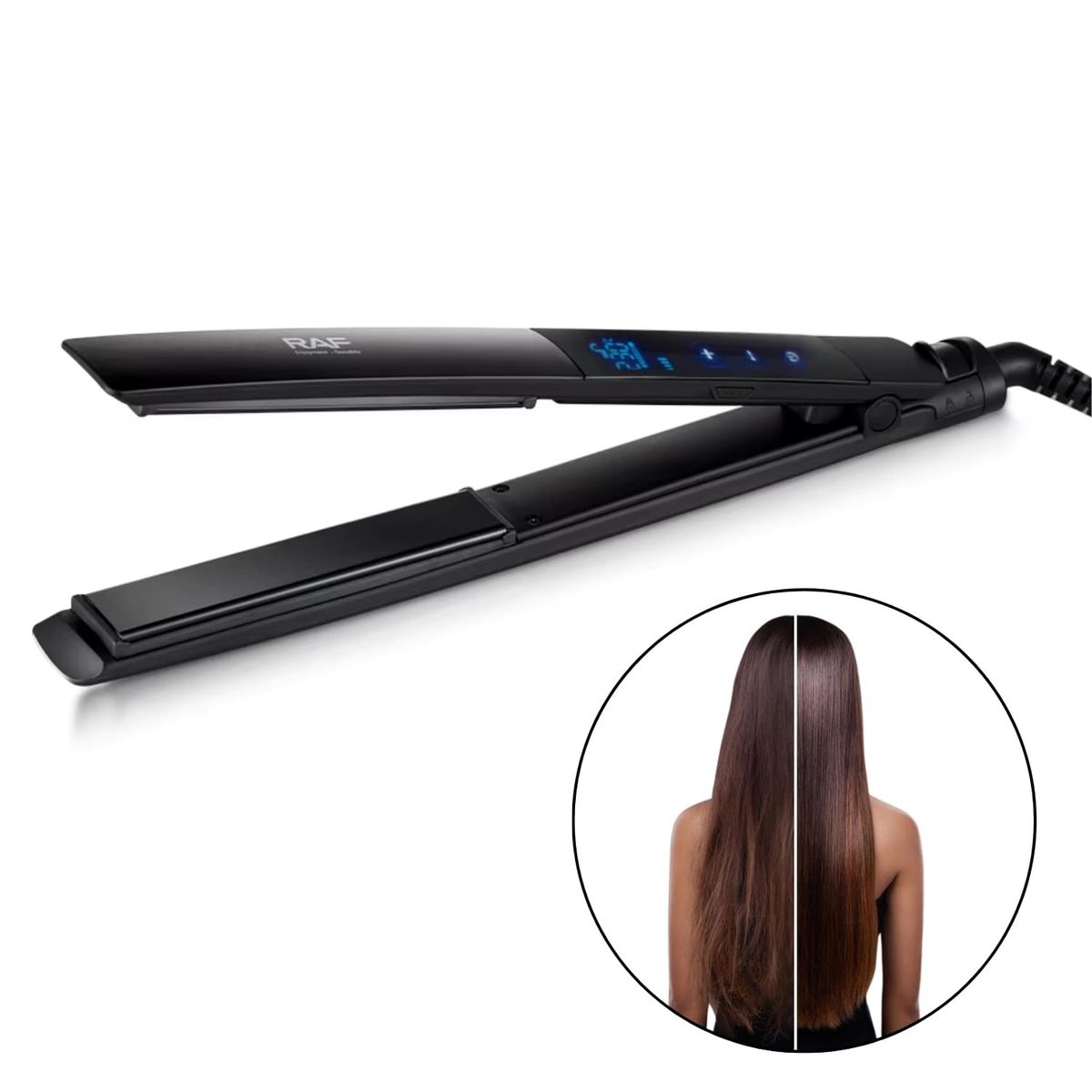 RAFF - Alisadora Plancha Cerámica Digital Con Control De Temperatura