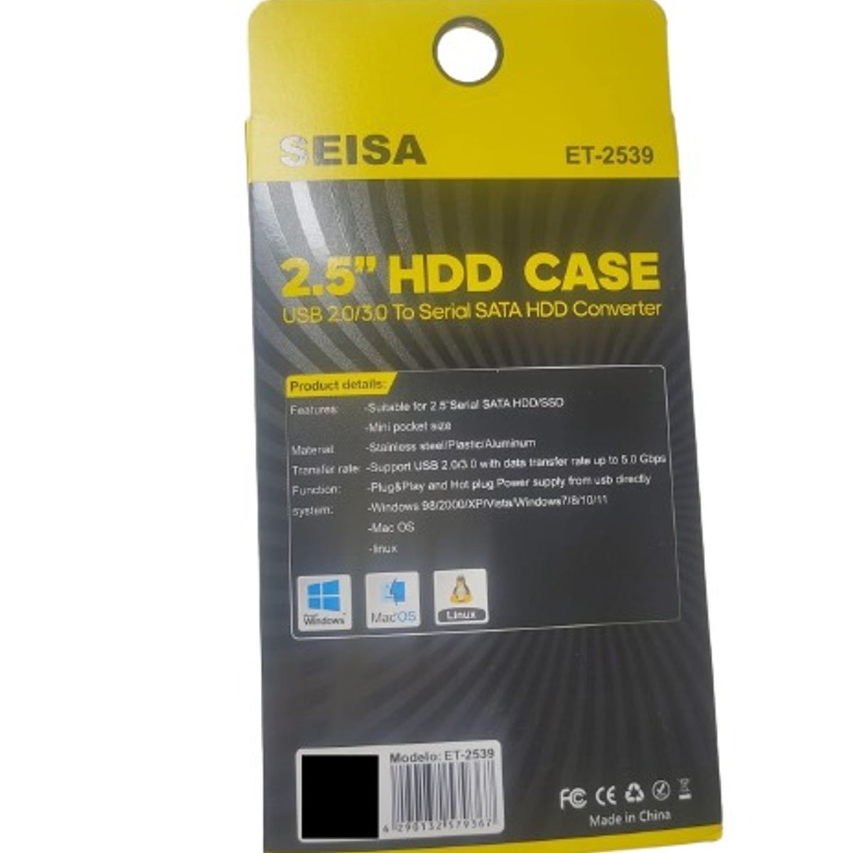 SEISA - Case Sata A Usb 3.0 Para Disco Duro 2.5 Ssd Hdd Hasta 2tb