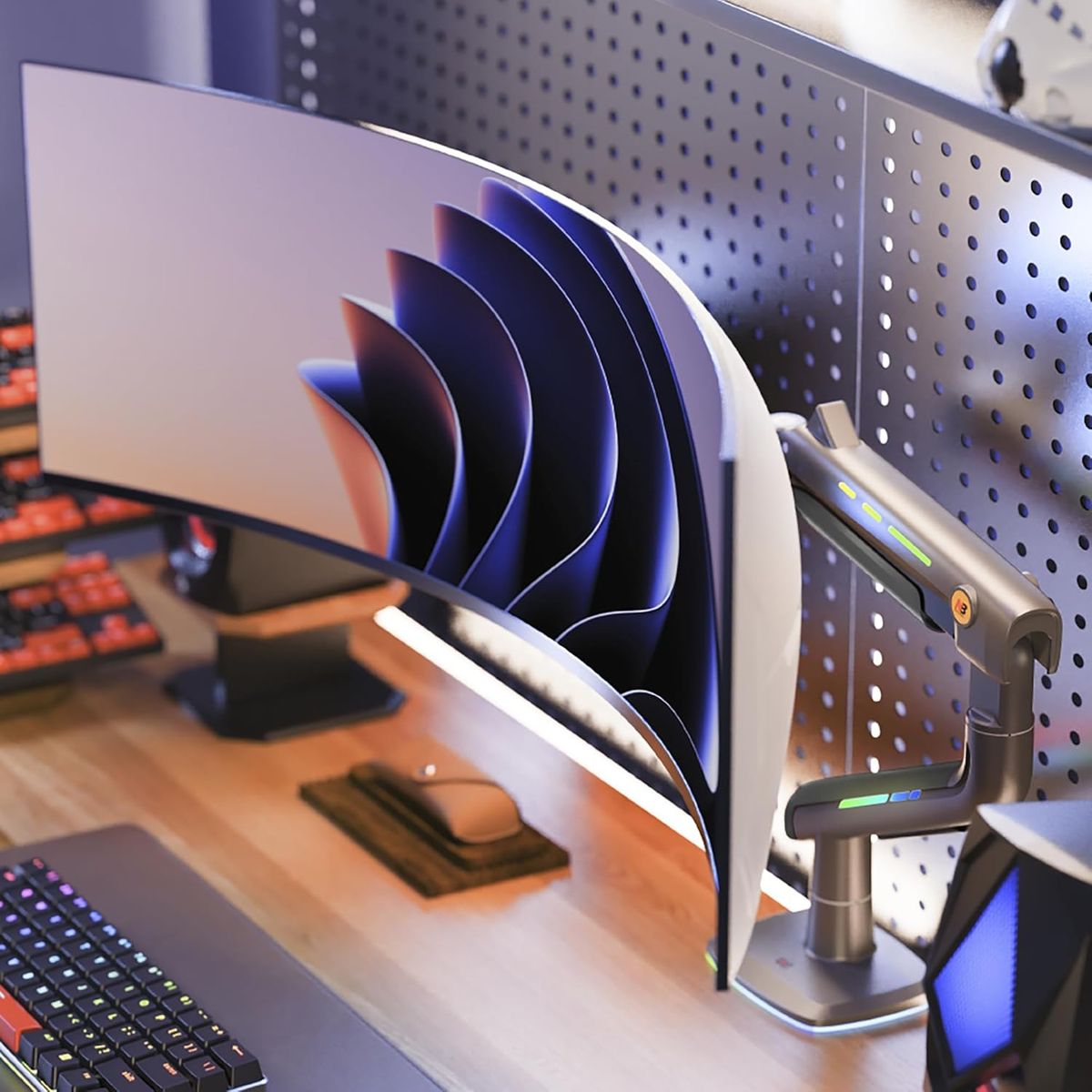 NB NORTH BAYOU - Rack Con Luces RGB Para Monitor Gamer 32  A 60  Nb F5