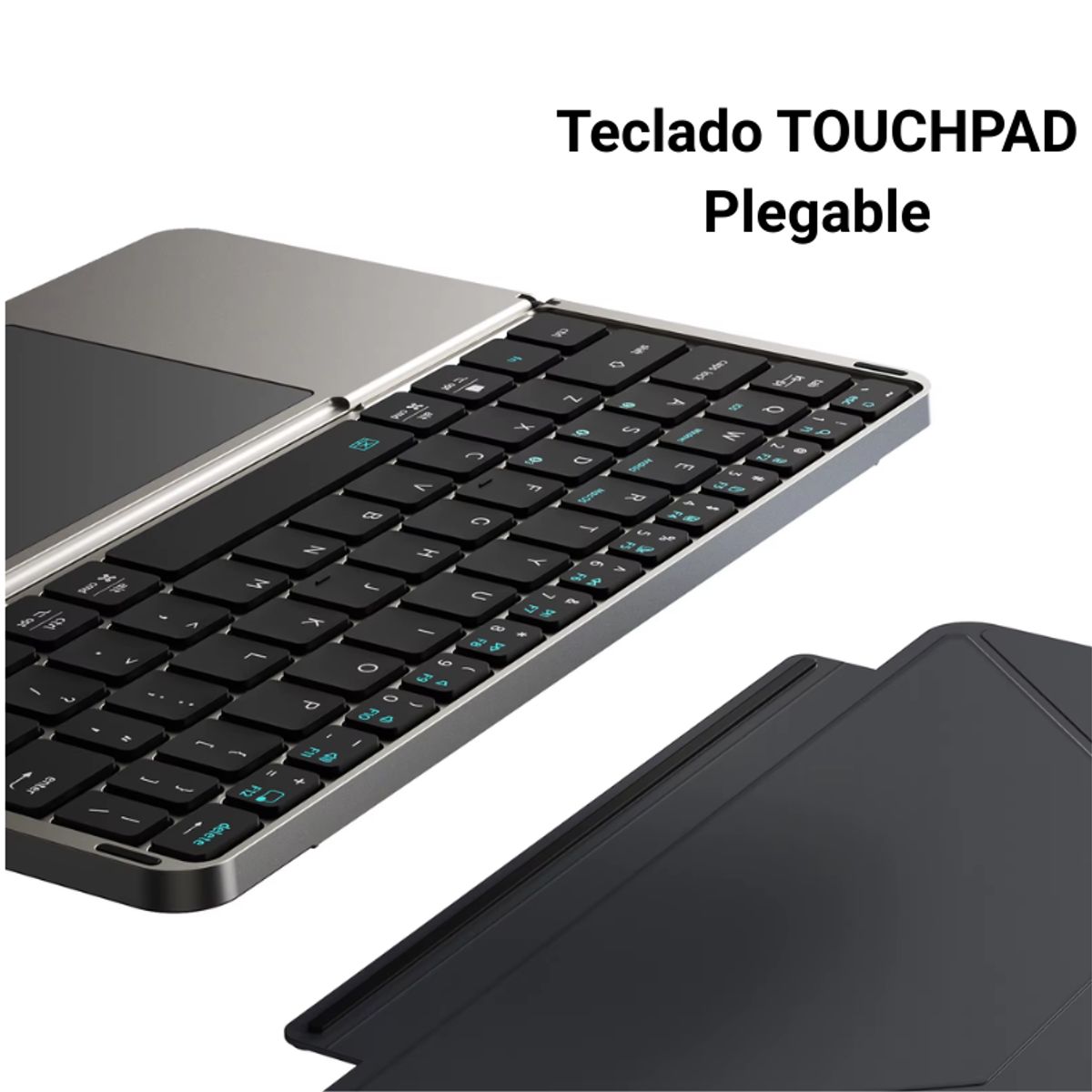OEM - Teclado PLEGABLE con TOUCHPAD Bluetooth - SPACE GRAY